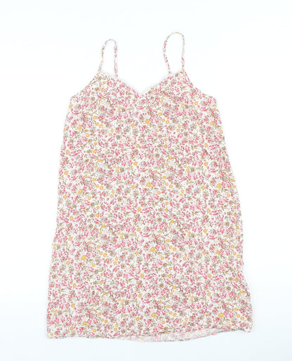 Primark Womens Multicoloured Floral 100% Cotton A-Line Size XS V-Neck Pullover