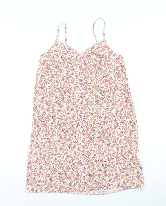 Primark Womens Multicoloured Floral 100% Cotton A-Line Size XS V-Neck Pullover