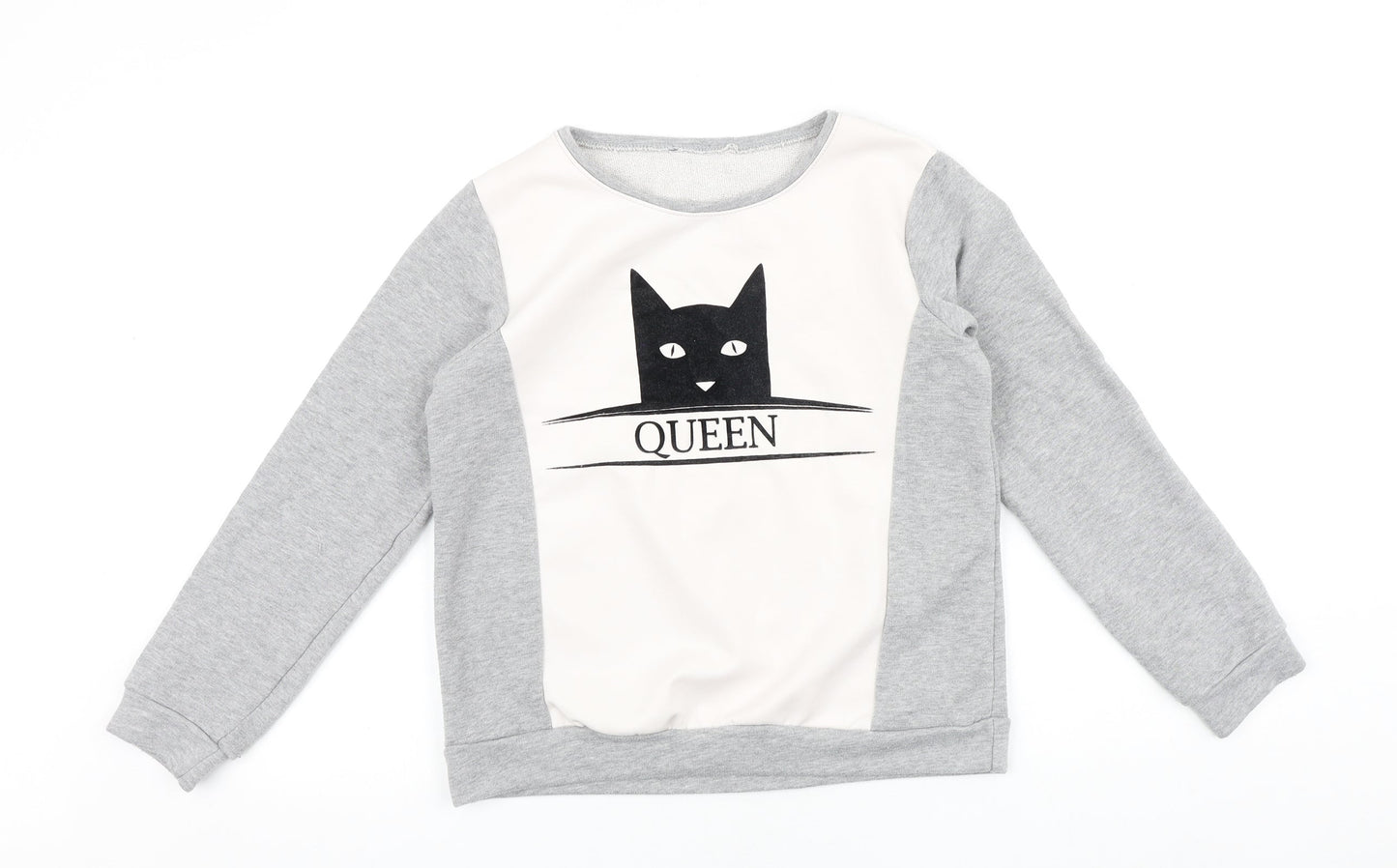 Womens UK Size XS Forever Pink Grey Pullover Sweatshirt