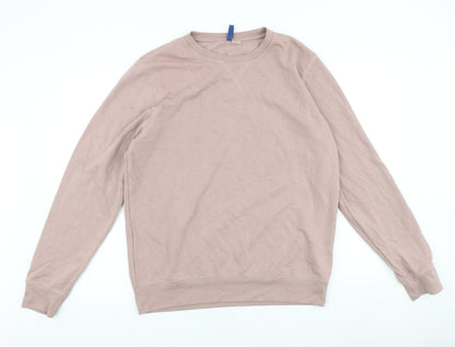 Divided Womens Pink Cotton Pullover Sweatshirt Size L Pullover