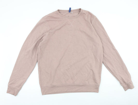 Divided Womens Pink Cotton Pullover Sweatshirt Size L Pullover