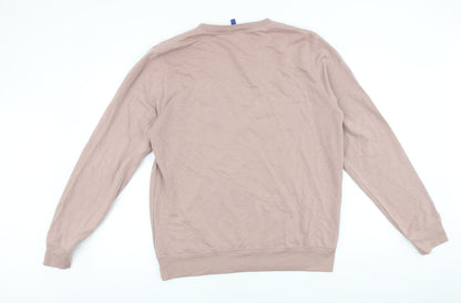 Divided Womens Pink Cotton Pullover Sweatshirt Size L Pullover