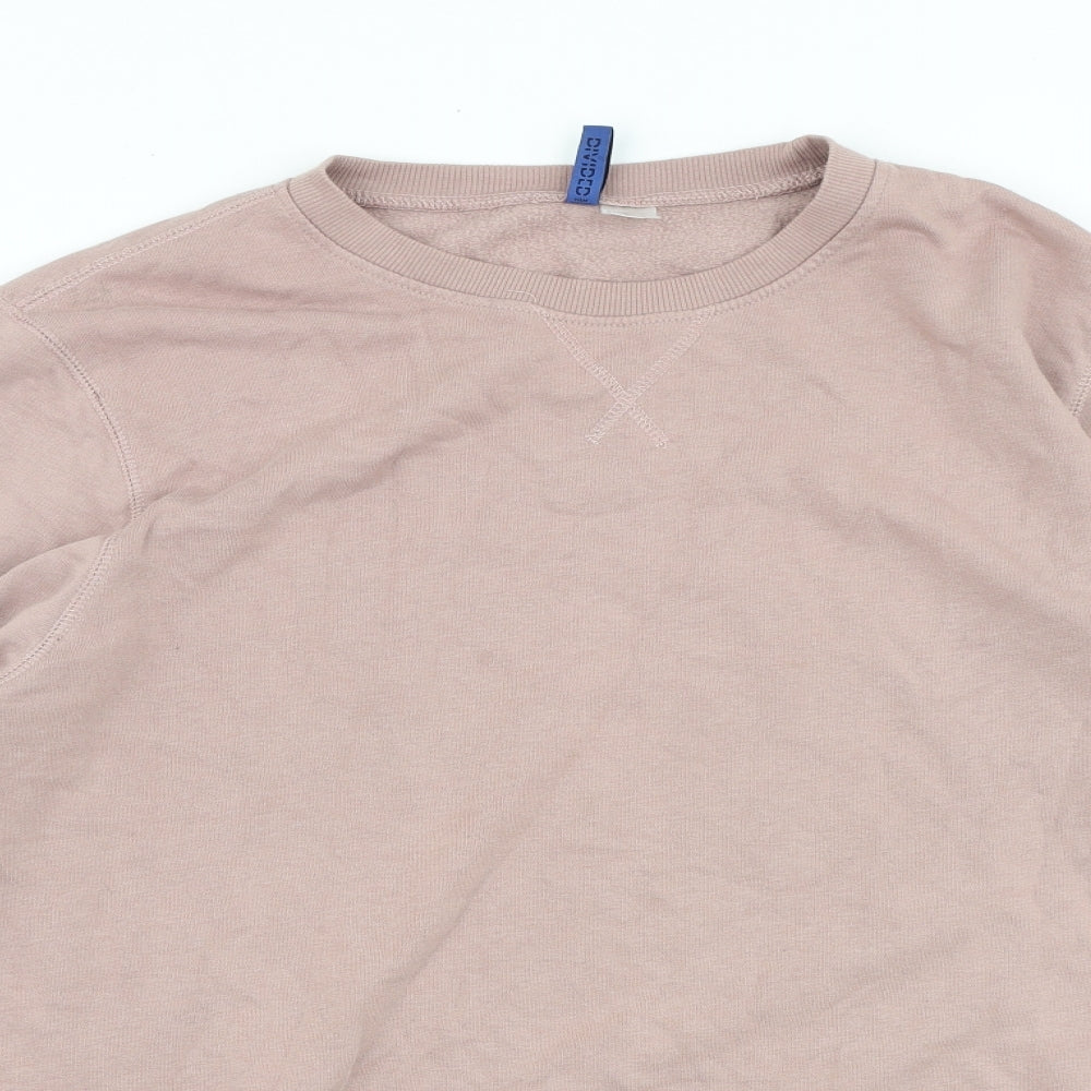 Divided Womens Pink Cotton Pullover Sweatshirt Size L Pullover