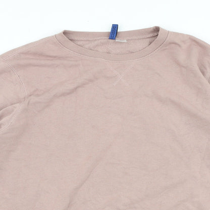 Divided Womens Pink Cotton Pullover Sweatshirt Size L Pullover