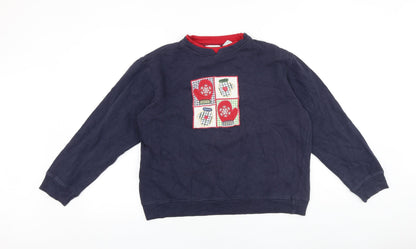 Shenanigans Womens Blue Cotton Pullover Sweatshirt Size M Pullover