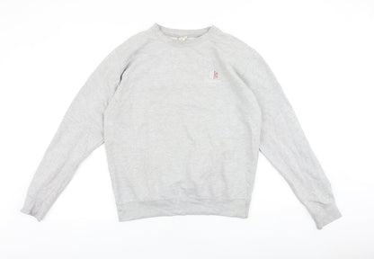 Awdis Mens Grey Cotton Pullover Sweatshirt Size M