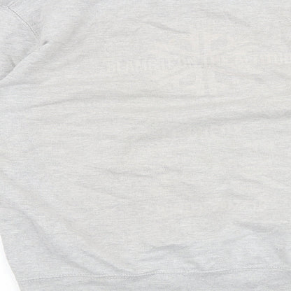 Awdis Mens Grey Cotton Pullover Sweatshirt Size M