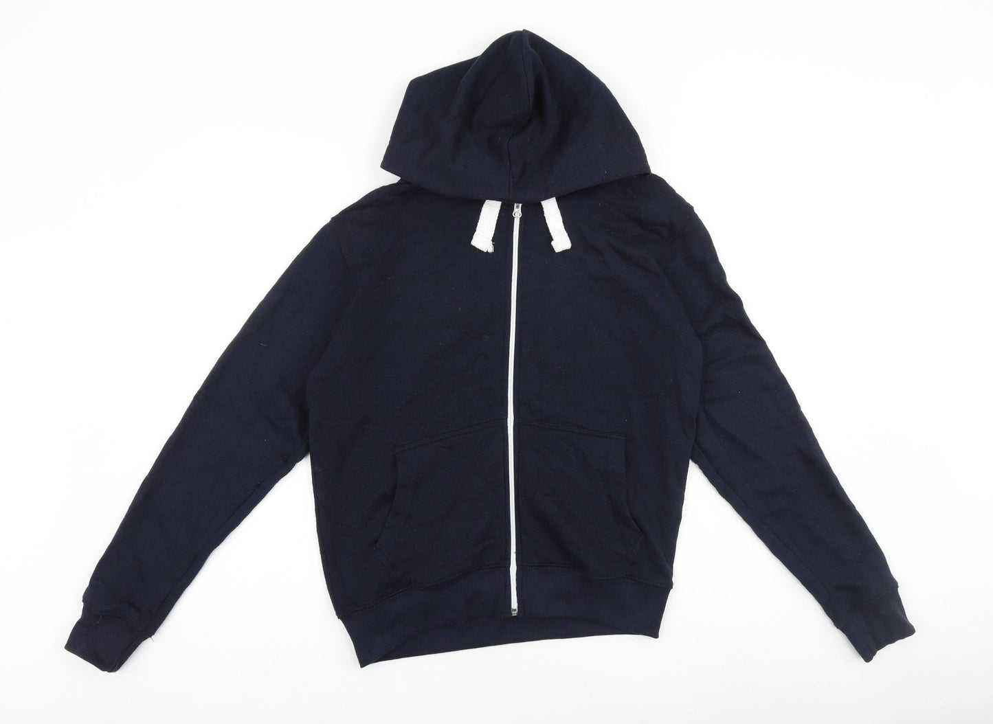 Malaika Womens Blue Cotton Full Zip Hoodie Size L Zip