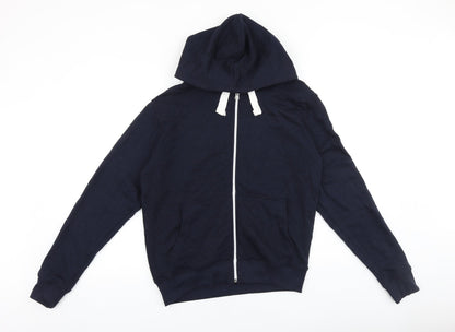 Malaika Womens Blue Cotton Full Zip Hoodie Size L Zip