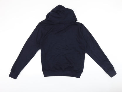 Malaika Womens Blue Cotton Full Zip Hoodie Size L Zip