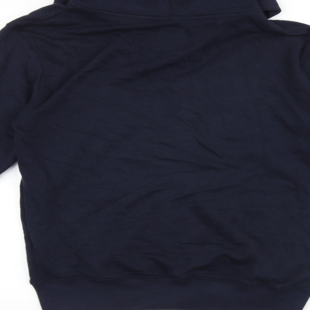 Malaika Womens Blue Cotton Full Zip Hoodie Size L Zip