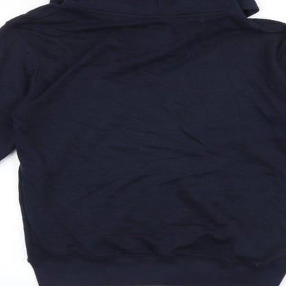 Malaika Womens Blue Cotton Full Zip Hoodie Size L Zip