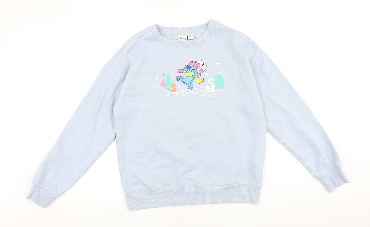 Womens UK Size 2XS Disney Blue Pullover Sweatshirt