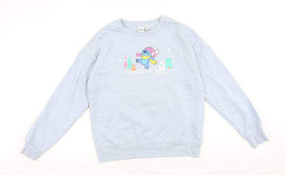 Womens UK Size 2XS Disney Blue Pullover Sweatshirt