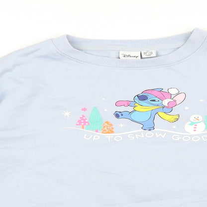 Womens UK Size 2XS Disney Blue Pullover Sweatshirt