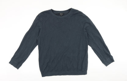 Topshop Womens Blue Cotton Pullover Sweatshirt Size 10 Pullover