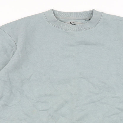 TU Mens Blue Cotton Pullover Sweatshirt Size S