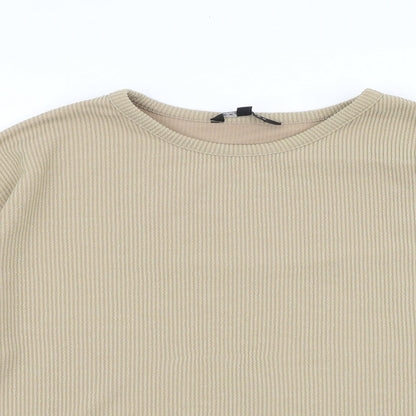 Peacocks Womens Beige Cotton Pullover Sweatshirt Size S Pullover