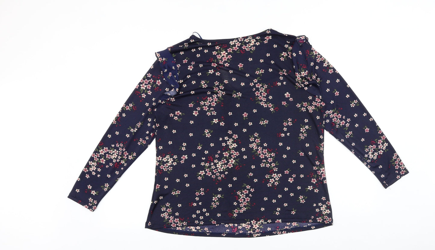 Womens UK Size XL Encuentro Blue Basic Blouse