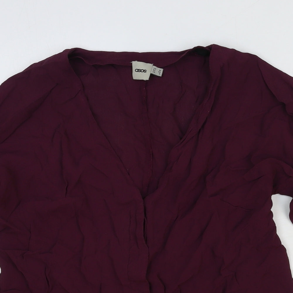 Womens UK Size 12 ASOS Red Basic Blouse
