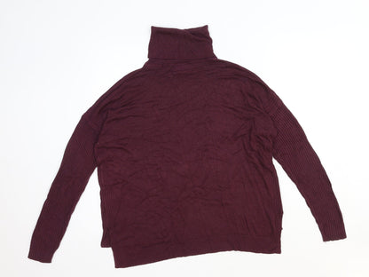 Terre Jacobs Womens Purple Roll Neck Viscose Pullover Jumper Size S