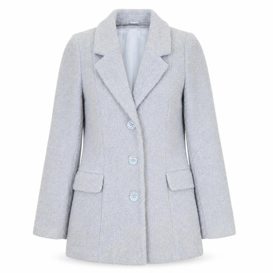 Womens UK Size 10 Miss Selfridge Blue Pea Coat