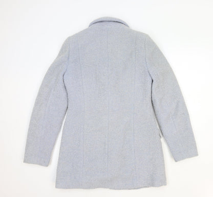 Womens UK Size 10 Miss Selfridge Blue Pea Coat