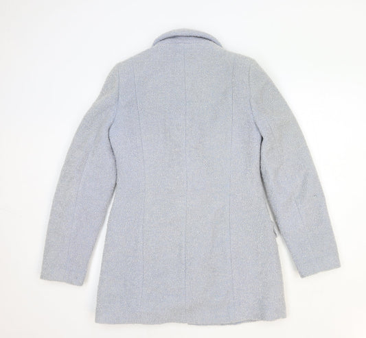 Womens UK Size 10 Miss Selfridge Blue Pea Coat