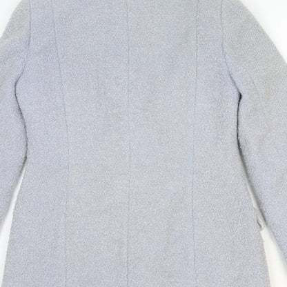 Womens UK Size 10 Miss Selfridge Blue Pea Coat