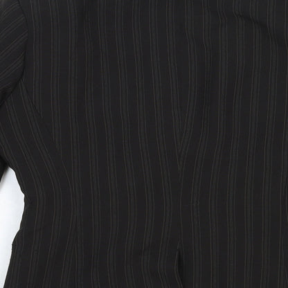 New Look Womens Black Striped Polyester Jacket Blazer Size 12