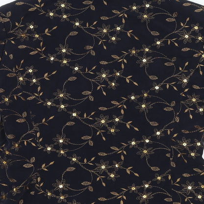 Country Casuals Womens Blue Floral Cupro Jacket Blazer Size 10