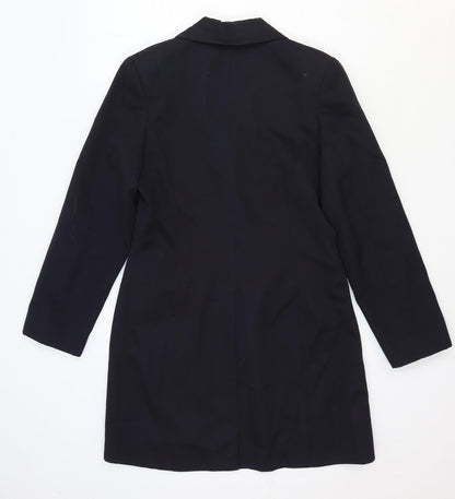 Woolf Europe Womens Blue Overcoat Coat Size 4 Button