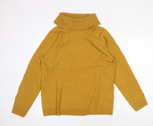 Womens UK Size L EWM Yellow Pullover Jumper