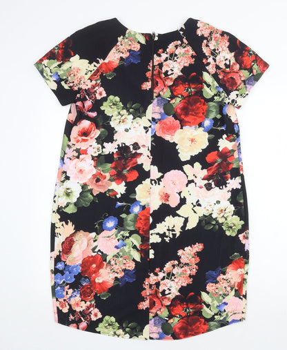 Papaya Womens Multicoloured Floral Polyester A-Line Size 14 Round Neck Zip