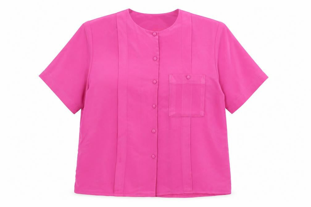 Womens UK Size 14 Littlewoods Pink Basic Button-Up
