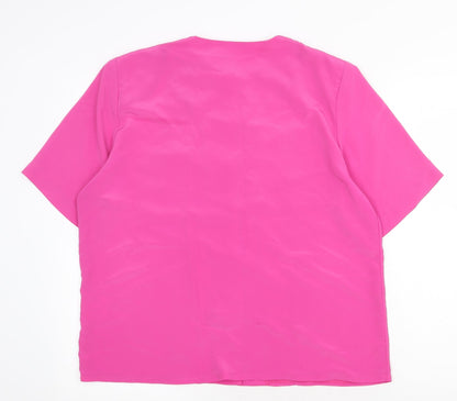 Womens UK Size 14 Littlewoods Pink Basic Button-Up