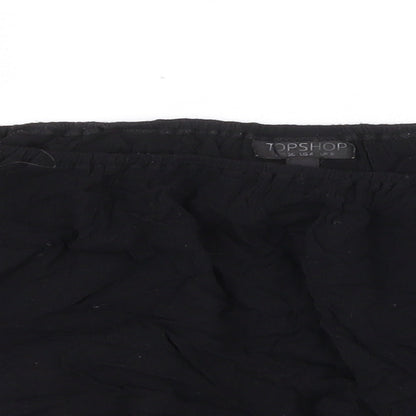 Womens UK Size 8 Topshop Black Cropped Blouse