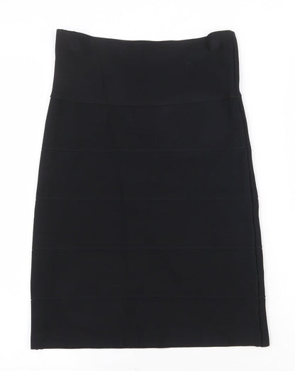 John Lewis Womens Black Viscose Straight & Pencil Skirt Size 10