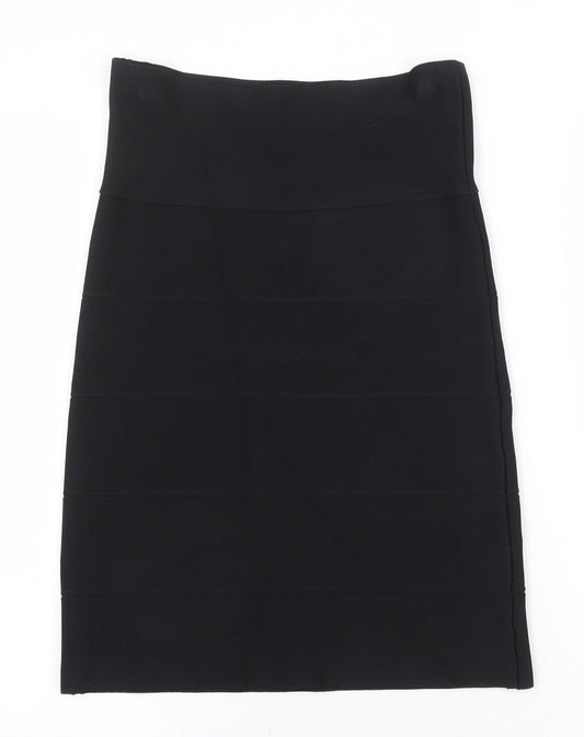 John Lewis Womens Black Viscose Straight & Pencil Skirt Size 10
