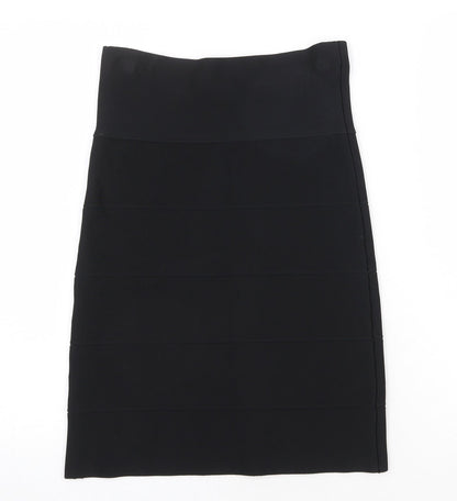 John Lewis Womens Black Viscose Straight & Pencil Skirt Size 10