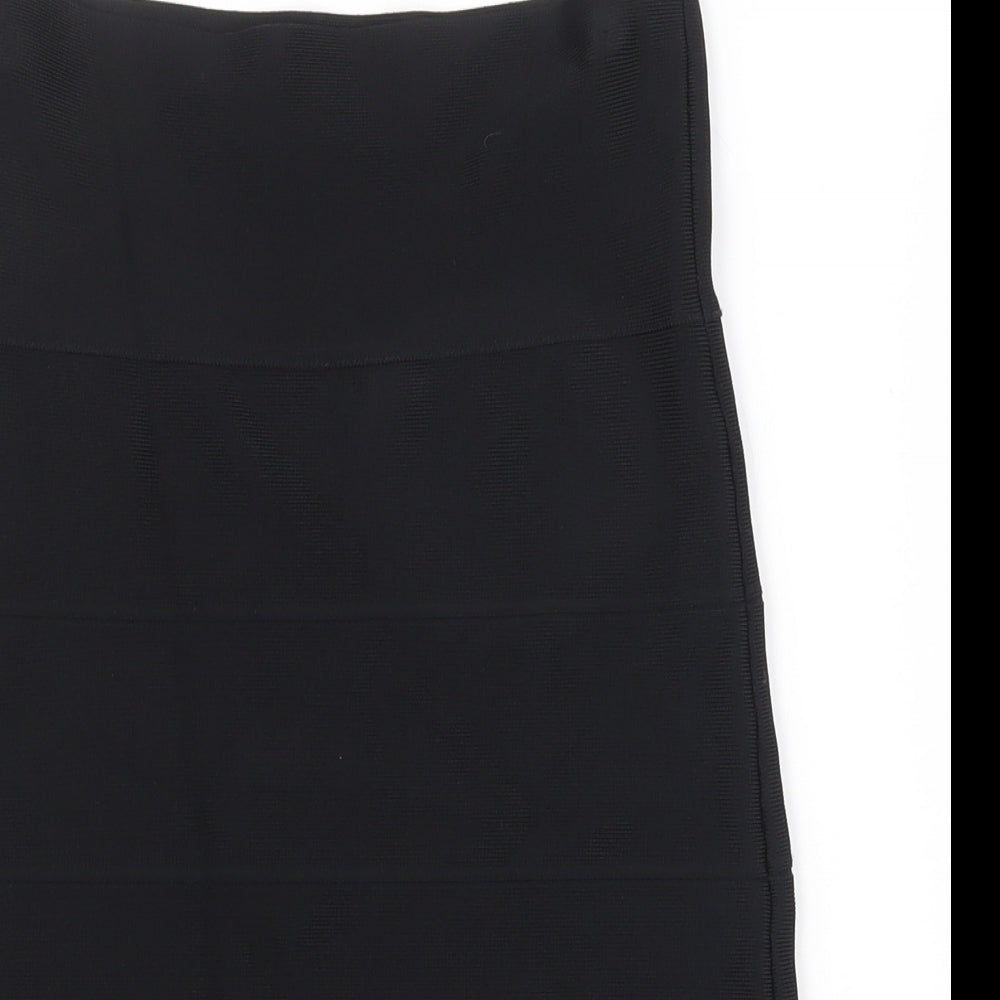 John Lewis Womens Black Viscose Straight & Pencil Skirt Size 10