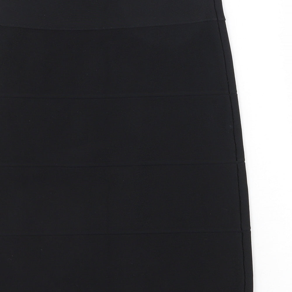 John Lewis Womens Black Viscose Straight & Pencil Skirt Size 10