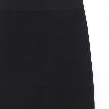 John Lewis Womens Black Viscose Straight & Pencil Skirt Size 10