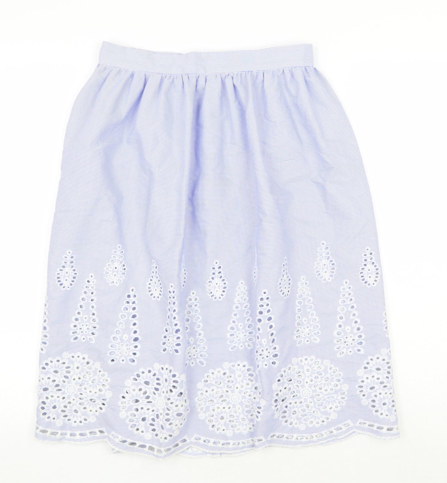 H&M Womens Blue Geometric Polyester Tulip Skirt Size 8 Zip