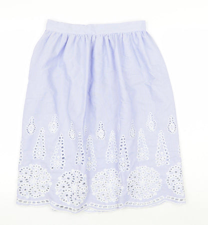 H&M Womens Blue Geometric Polyester Tulip Skirt Size 8 Zip