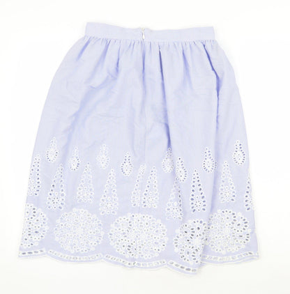 H&M Womens Blue Geometric Polyester Tulip Skirt Size 8 Zip