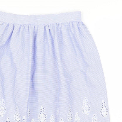 H&M Womens Blue Geometric Polyester Tulip Skirt Size 8 Zip