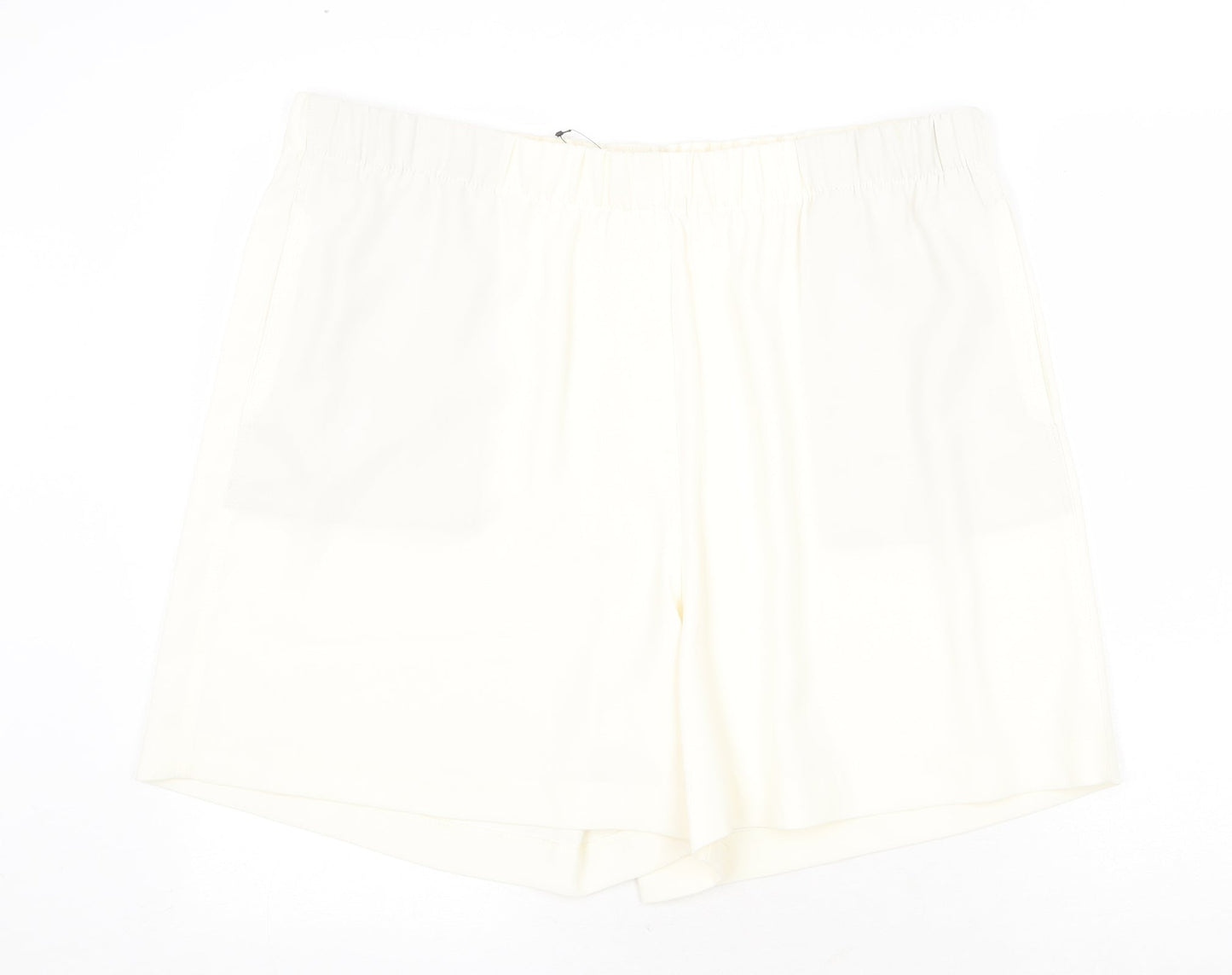 Marks and Spencer Womens Ivory Polyester Basic Shorts Size 20 Regular Pull On