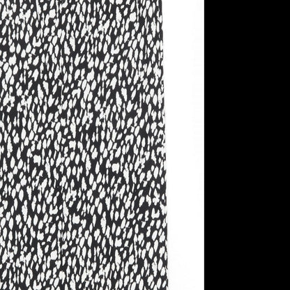 Marks and Spencer Womens Black Geometric Viscose Shift Size 6 Round Neck Button