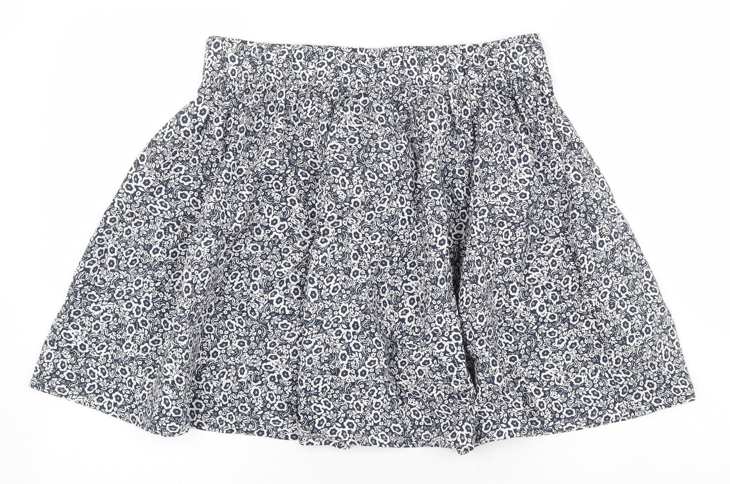 Marks and Spencer Womens Blue Floral Cotton Skater Skirt Size 12